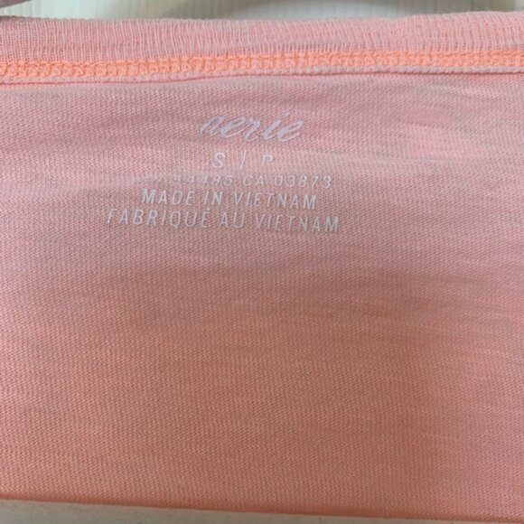 Aerie Coral Distressed Oversized “Lazy Daze” Graphic Tee | Small - Picture 3 of 8